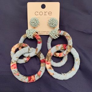 Multi Layered Flowered Hoop Fashion Earrings